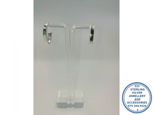 925 Sterling Silver Designer Electroformed Assymetrical Hoop Studs 4 x 13 x 12mm