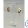 925 Sterling Silver Designers Trendy Leave Flower patal double hook in Earring Rose Gold plated onto Real 925 Silver