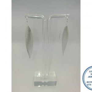 925 Sterling Silver Designers Trendy Leave Flower petal hook in Earring SILVER Silver XL