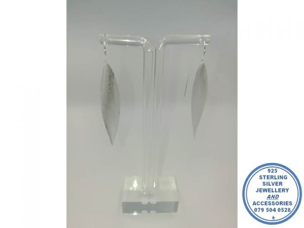 925 Sterling Silver Designers Trendy Leave Flower petal hook in Earring SILVER Silver XL