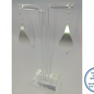 925 sterling Silver Designers Petal Flower Leave Earrings Silver Large