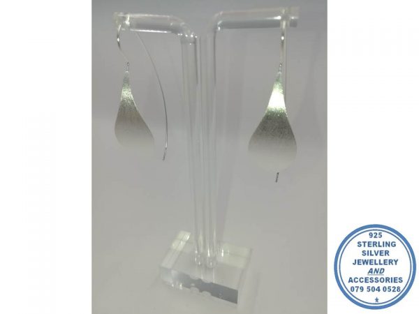 925 sterling Silver Designers Petal Flower Leave Earrings Silver Large