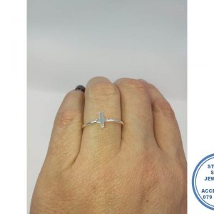 925 Sterling Silver Stack Ring with Faith Cross