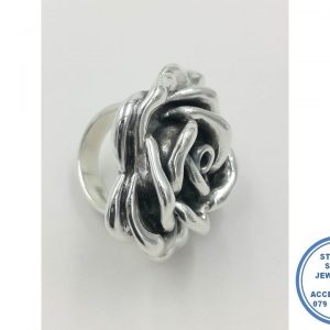 925 Sterling Silver Statement Large Rose Ring Electro-formed 35mm