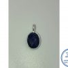 "925 Sterling Silver Oval Designers Pendant Sapphire 7 x 9mm "