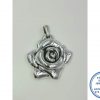 "925 Sterling Silver Designers Electroformed Rose Pendant 35mm"