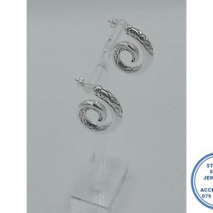 925 Sterling Silver Dramatic Statement Large Filigree Detail Stud Earrings Electro-formed