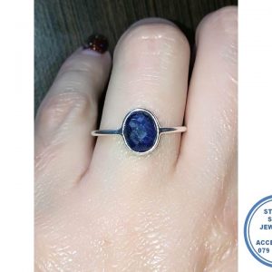 L.B Fac 7x9mm Square Sapphire Ring