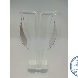 925 Sterling Silver Designers Trendy Modern Assymetrical hook in Earring SILVER Silver XL