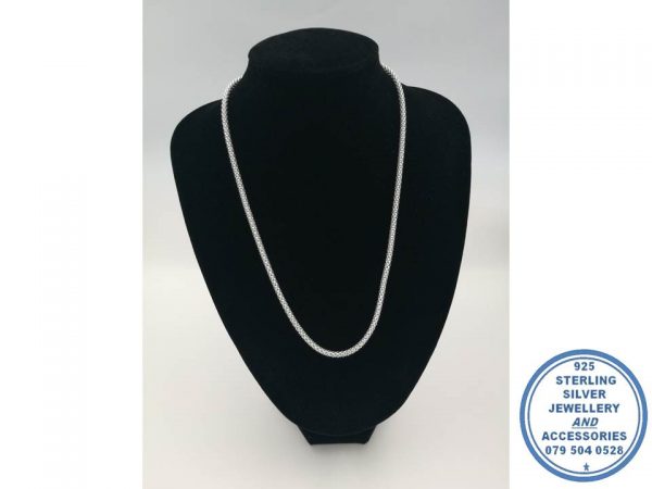 925 Sterling Silver Popcorn Bulky Chain Statement Detail 55cm 4mm