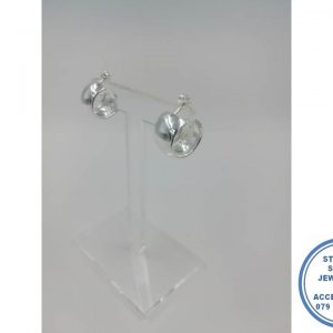 925 Sterling Silver Medium Hoops Elegant Showstopper Studs