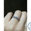 925 Sterling Silver Wedding Band Stack Ring with Cubic Round Detail