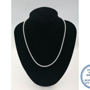 925 Sterling Silver Popcorn Bulky Chain Statement Detail 50cm 4mm