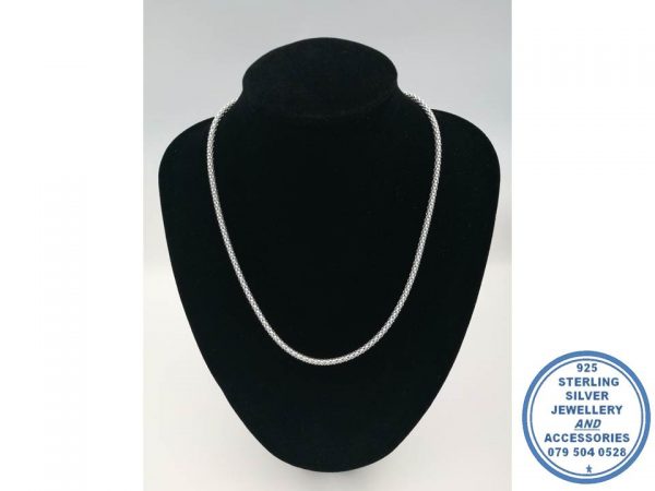 925 Sterling Silver Popcorn Bulky Chain Statement Detail 50cm 4mm