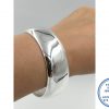 925 Sterling Silver Broad Plain Solid Bangle 65mm inside diameter and 23mm broad