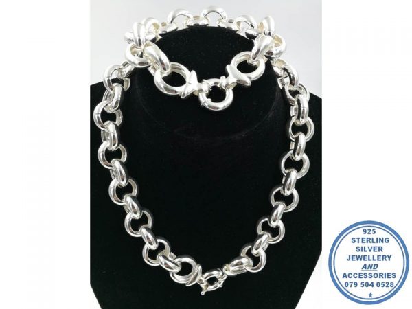 925 Sterling Silver 50cm Extra Large Rolo Chain 20mm Link Italy
