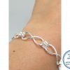 925 Sterling Silver Double Linked Infinity Bracelet 19.5 cm