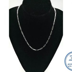 925 Sterling Silver Rectangular Oval Link Chain 50cm Bulky Trendy