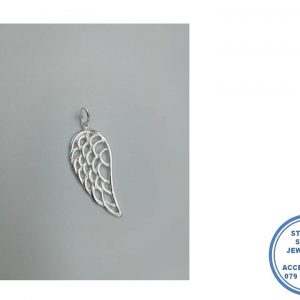 925 Sterling Silver Angle Wing Pendant Cut out