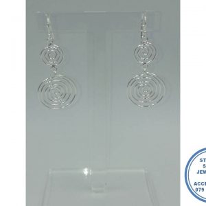 925 Sterling Silver Double Dangle Twirls hook in Earring