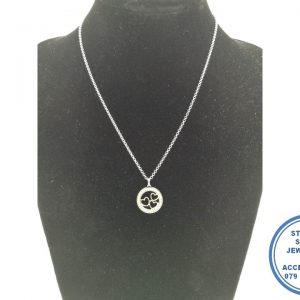 925 Sterling Silver Tripple Heart in circle pendant with 45 cm rolo chain