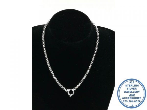 925 Sterling Silver Italian Designer's Rolo Chain Necklace