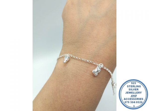 925 Sterling Silver Charm Bracelet 19 cm
