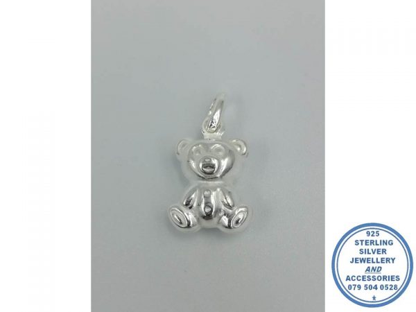 925 Sterling Silver Puffey Bear Pendant 20 x 12mm