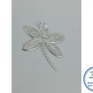 925 Sterling Silver Dragon Fly Pendant 30 x 25mm
