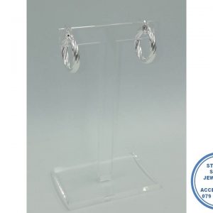 925 Sterling Silver Twisted Tube Hoops Clip in 15mm