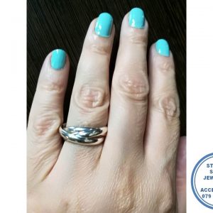 925 Sterling Silver 3 band 3mm Russion Wedding Band Ring