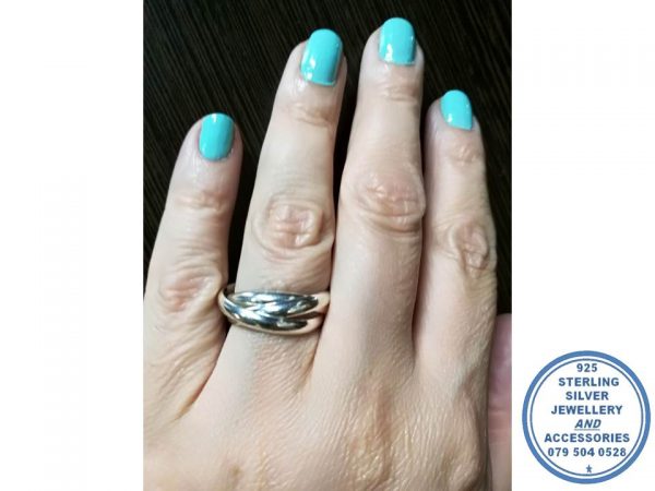 925 Sterling Silver 3 band 3mm Russion Wedding Band Ring