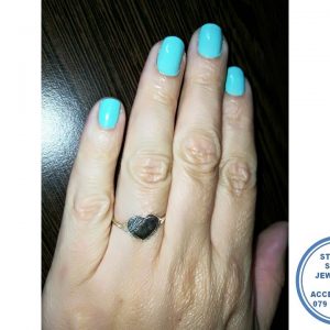 925 Sterling Silver Large Heart Signet Ring for kids girls