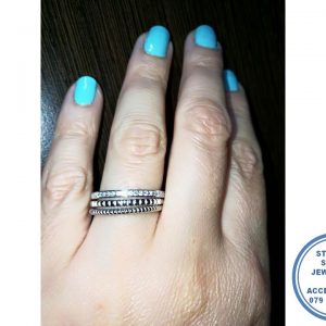 925 Sterling Silver 3 set Wedding Band Stack Ring