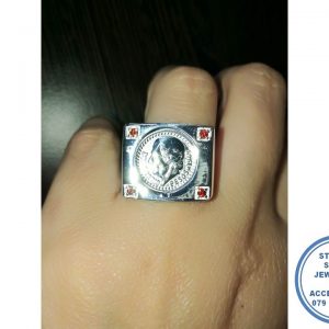 925 Sterling Silver Ring MEN St Christopher Extra Large Ring
