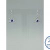 925 Sterling Silver Blue Round Daisy Centre Dangle Hook in Earring