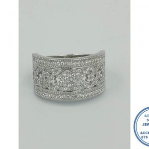 925 Sterling Silver Designer's Ring Wedding Band Stack Hearts