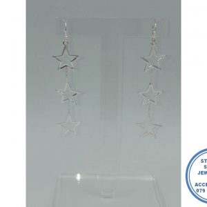 925 Sterling Silver Hook in Dangle Drop Star Designer Earrings