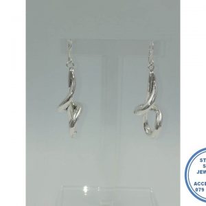925 Sterling Silver Electroformed Large Twirl Dangle Tube Earrings