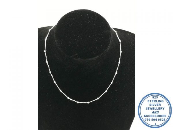 925 Sterling Silver Chain with balls trendy 50cm