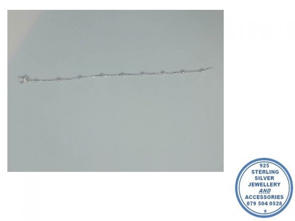 925 Sterling Silver Trendy Anklet with mini balls 26 cm