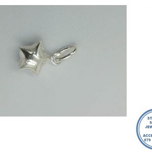 925 Sterling Silver Puffey Star Pendant 12 x9mm