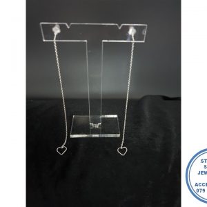 925 Sterling Silver Trendy Chain Heart Threader Earring