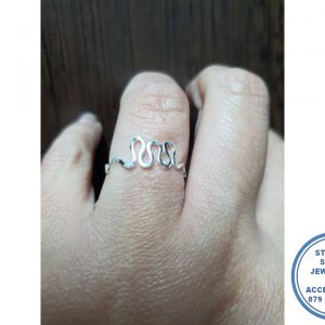 "925 Sterling Silver Curly ZigZag Stack Ring"