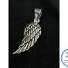 "925 Sterling Silver Stunning Detail Wing Pendant 10  x 25 mm "