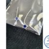 "925 Sterling Silver Trendy Rouble Denim Blue Royal  Tubular Cubic Zirconia Chain Ear Threader Earring "