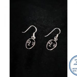 "925 Sterling Silver Trendy Faces Hook in Earring"