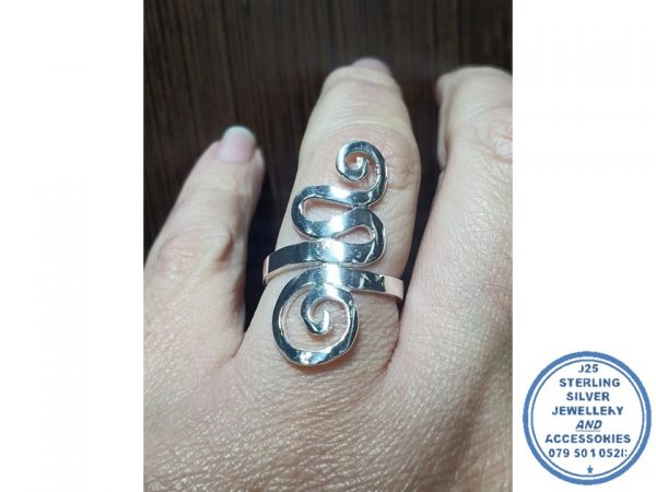 925 Sterling Silver Statement Curly Twirly Solid Silver Filigree Ring