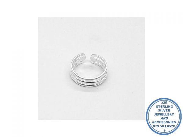 925 Sterling Silver 3 line Toe Ring
