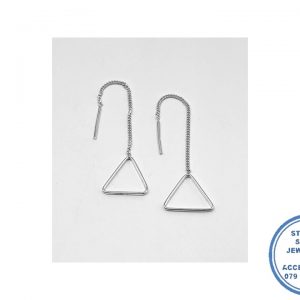 925 Sterling Silver Trendy Triangle Chain Ear Treader Earring